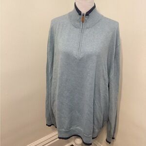Crown & Ivy NWT Light Blue LS Sweater with Dark Blue Trim Size XXL